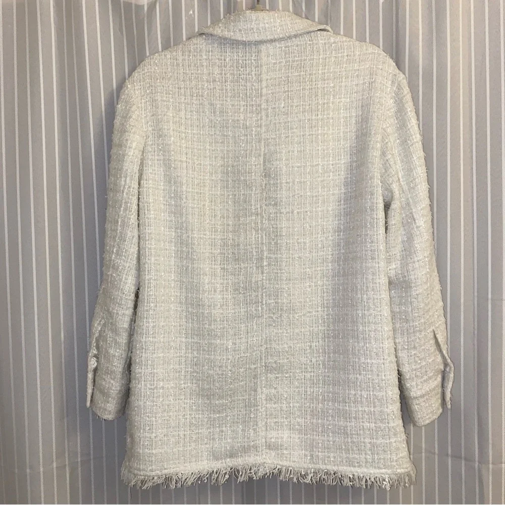 7 for all Mankind White Tweed Jacket - Picture 2 of 5